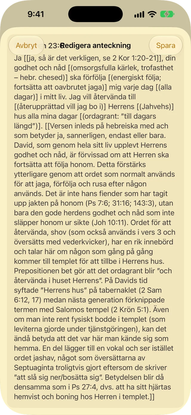 Anteckningar och markeringar