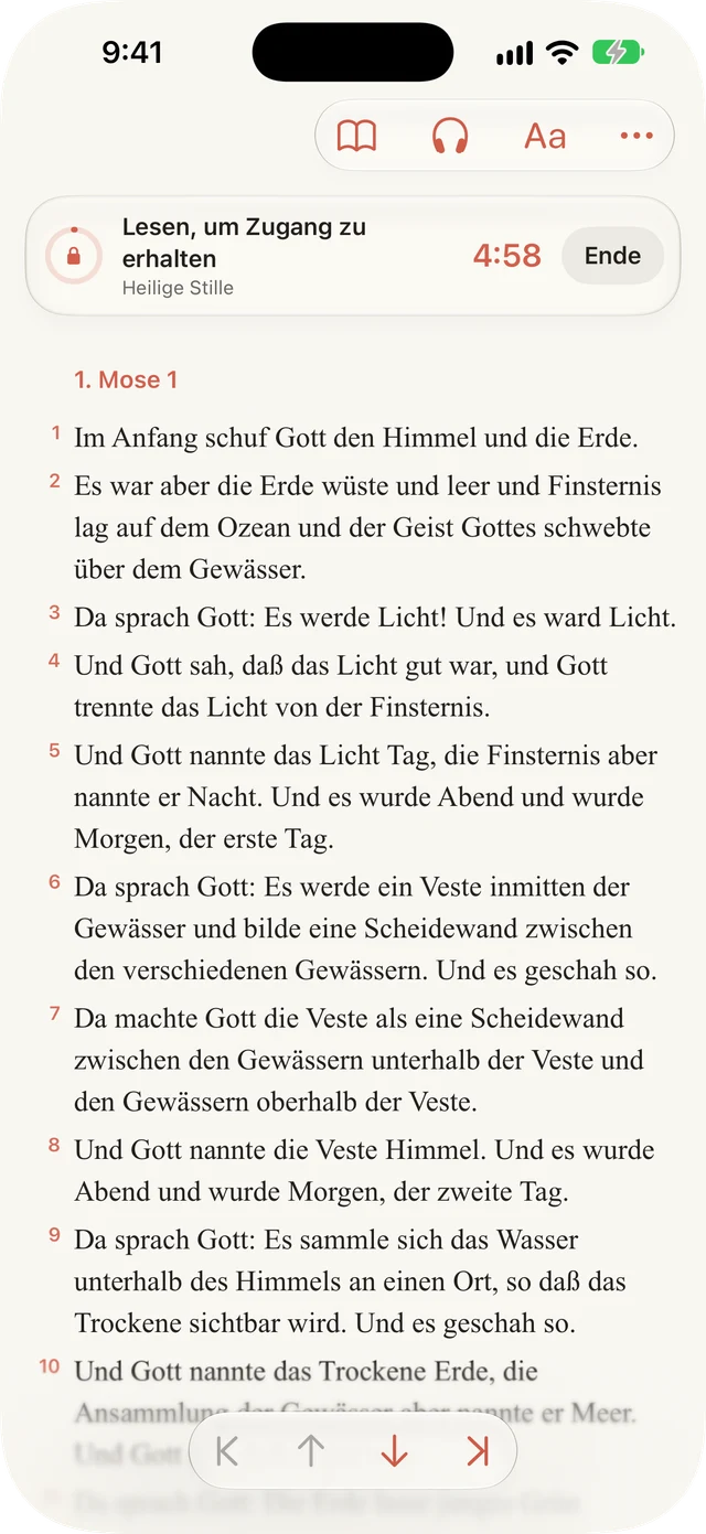 Ablenkungen beim Lesen blockieren.