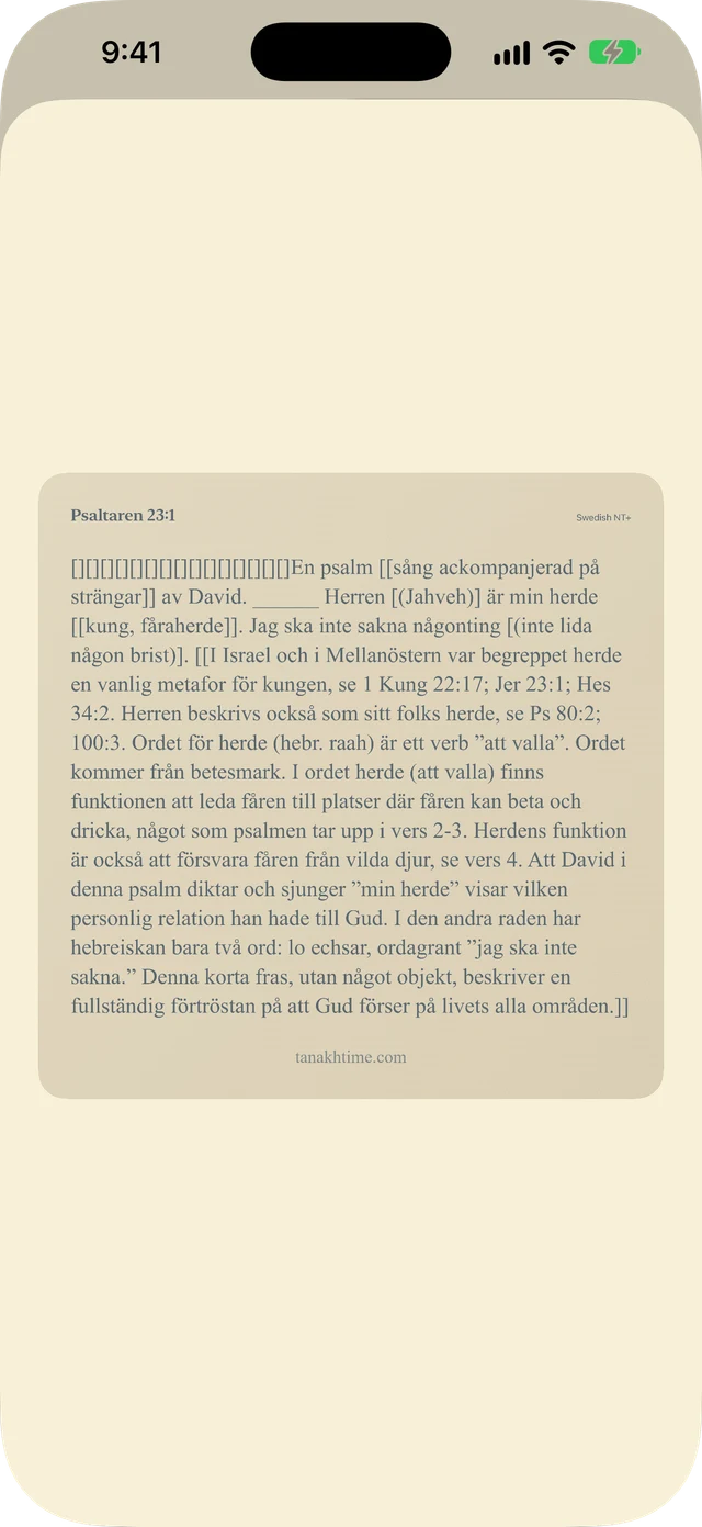 Dela verser och anteckningar.