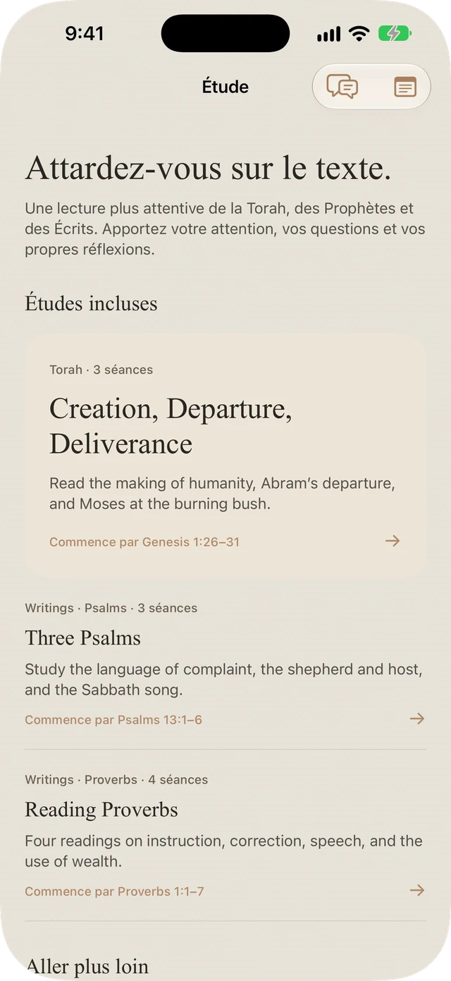 Études Torah, Psaumes et Proverbes incluses dans Tanakh Time
