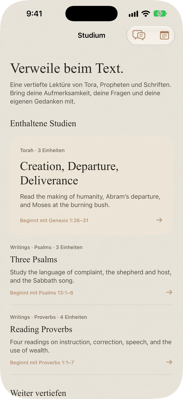 Enthaltene Tora-, Psalmen- und Sprüche-Studien von Tanakh Time