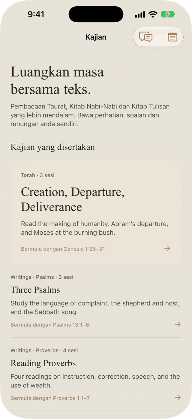 Kajian Torah, Mazmur, dan Amsal yang disertakan dalam Tanakh Time