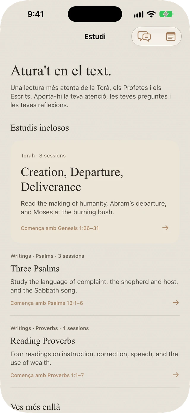 Estudis de la Torà, els Salmes i els Proverbis inclosos a Tanakh Time